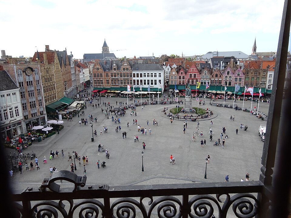 Looking down on the Markt from a window high in the Belfry