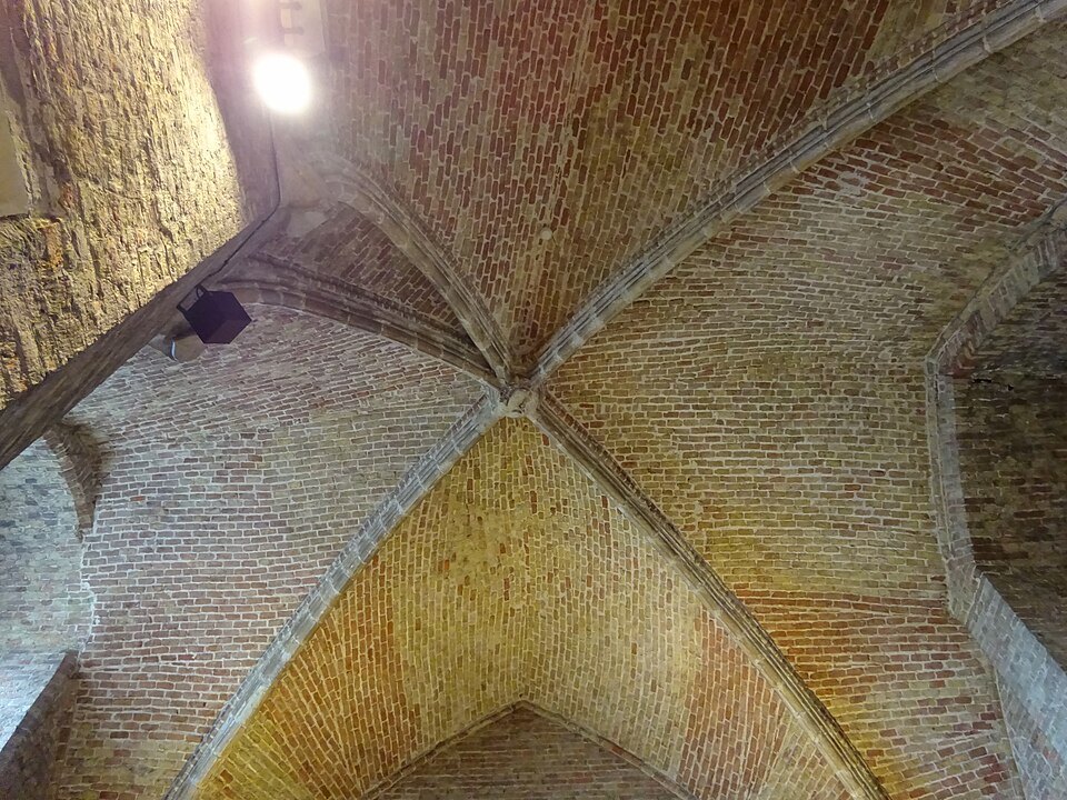 A brick vault inside the Belfry