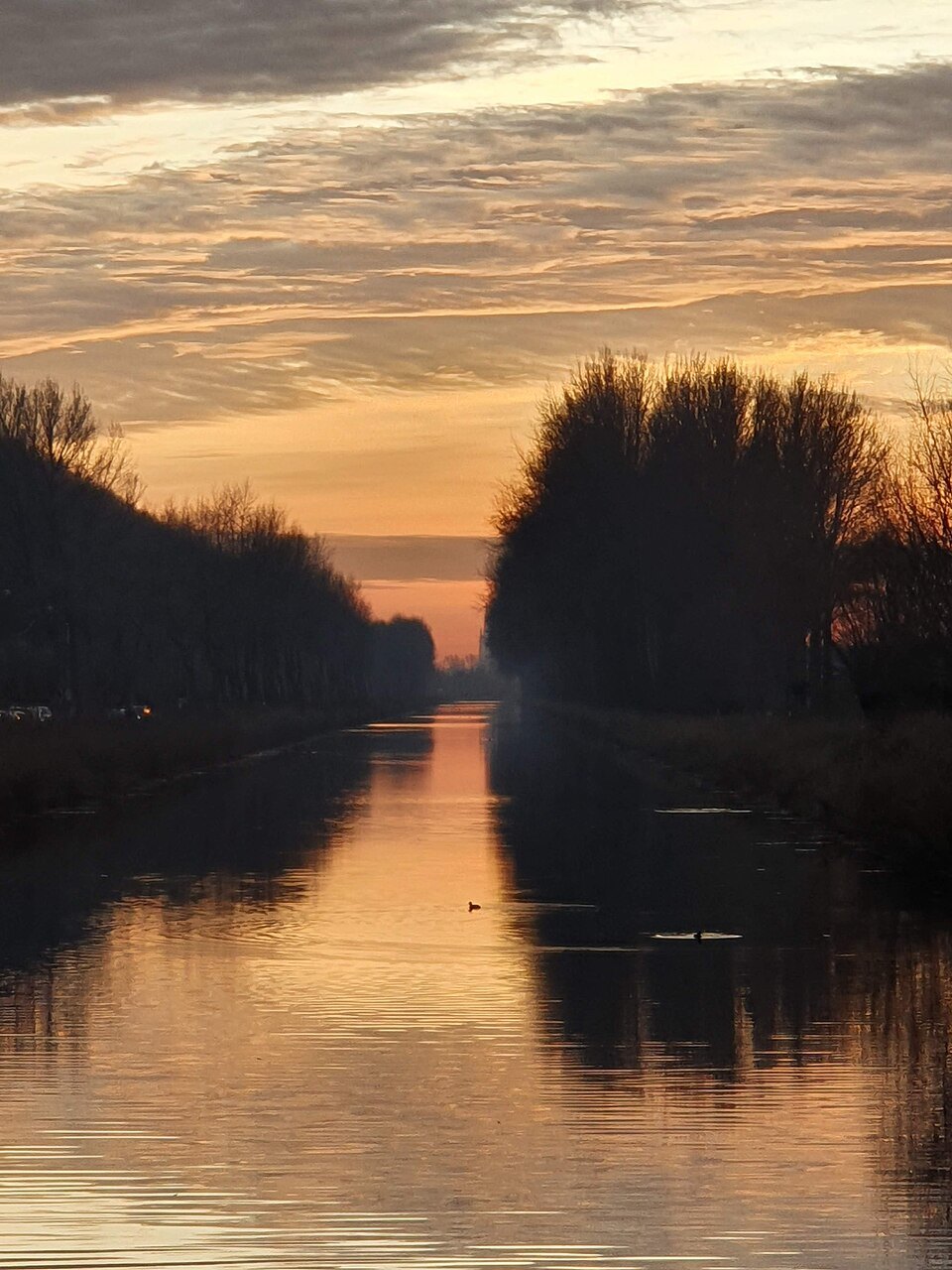 The canal at Damme at sunset