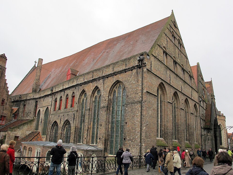 The long brick wall and roof of the old hospital museum